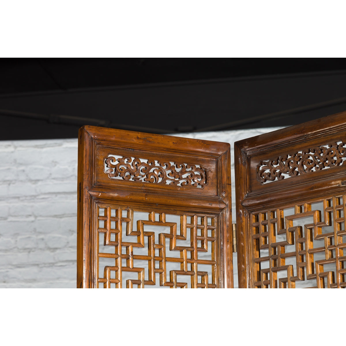 Set of Four Qing Dynasty Elmwood Open Fretwork Panels with Delicate Carvings-16. Asian &amp; Chinese Furniture, Art, Antiques, Vintage Home Décor for sale at FEA Home
