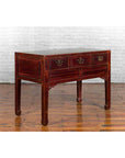 Chinese Antique Console Table with Drawers, Horse Hoof Legs and Dark Red Patina-13. Asian & Chinese Furniture, Art, Antiques, Vintage Home Décor for sale at FEA Home