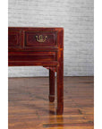 Chinese Antique Console Table with Drawers, Horse Hoof Legs and Dark Red Patina-9. Asian & Chinese Furniture, Art, Antiques, Vintage Home Décor for sale at FEA Home