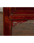 Chinese Antique Console Table with Drawers, Horse Hoof Legs and Dark Red Patina-10. Asian & Chinese Furniture, Art, Antiques, Vintage Home Décor for sale at FEA Home