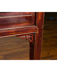 Chinese Antique Console Table with Drawers, Horse Hoof Legs and Dark Red Patina-11. Asian & Chinese Furniture, Art, Antiques, Vintage Home Décor for sale at FEA Home