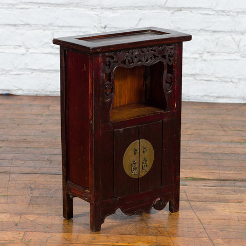 Chinese Qing Dynasty 19th Century Jewelry Cabinet with Star-Carved Shelf - Antique Chinese and Vintage Asian Furniture for Sale at FEA Home