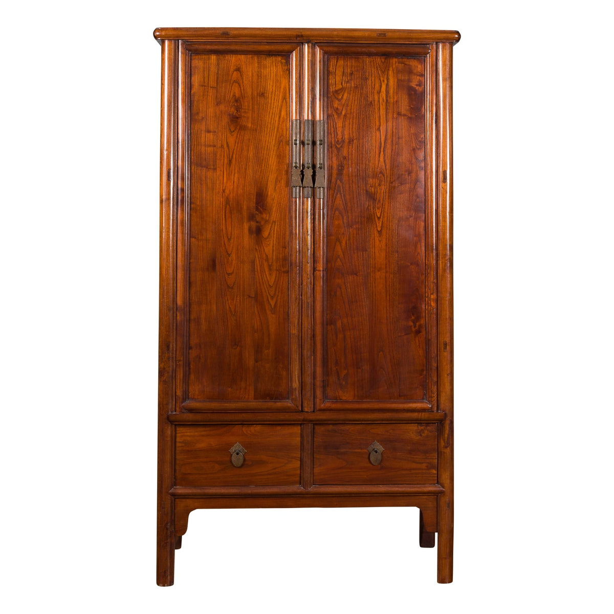 Chinese 19th Century Qing Dynasty Period Elmwood Cabinet with Doors and Drawers-1. Asian & Chinese Furniture, Art, Antiques, Vintage Home Décor for sale at FEA Home