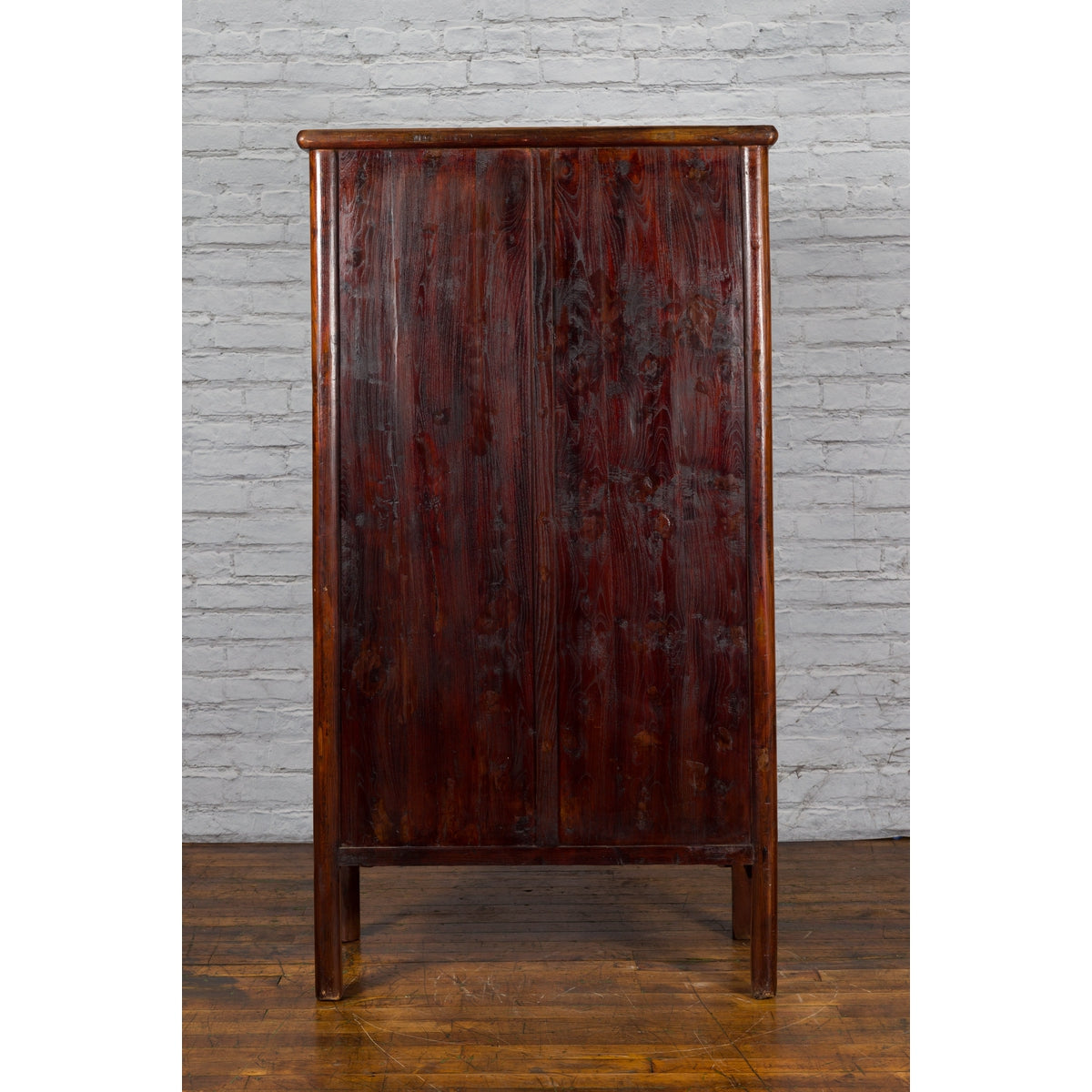 Chinese 19th Century Qing Dynasty Period Elmwood Cabinet with Doors and Drawers-12. Asian &amp; Chinese Furniture, Art, Antiques, Vintage Home Décor for sale at FEA Home