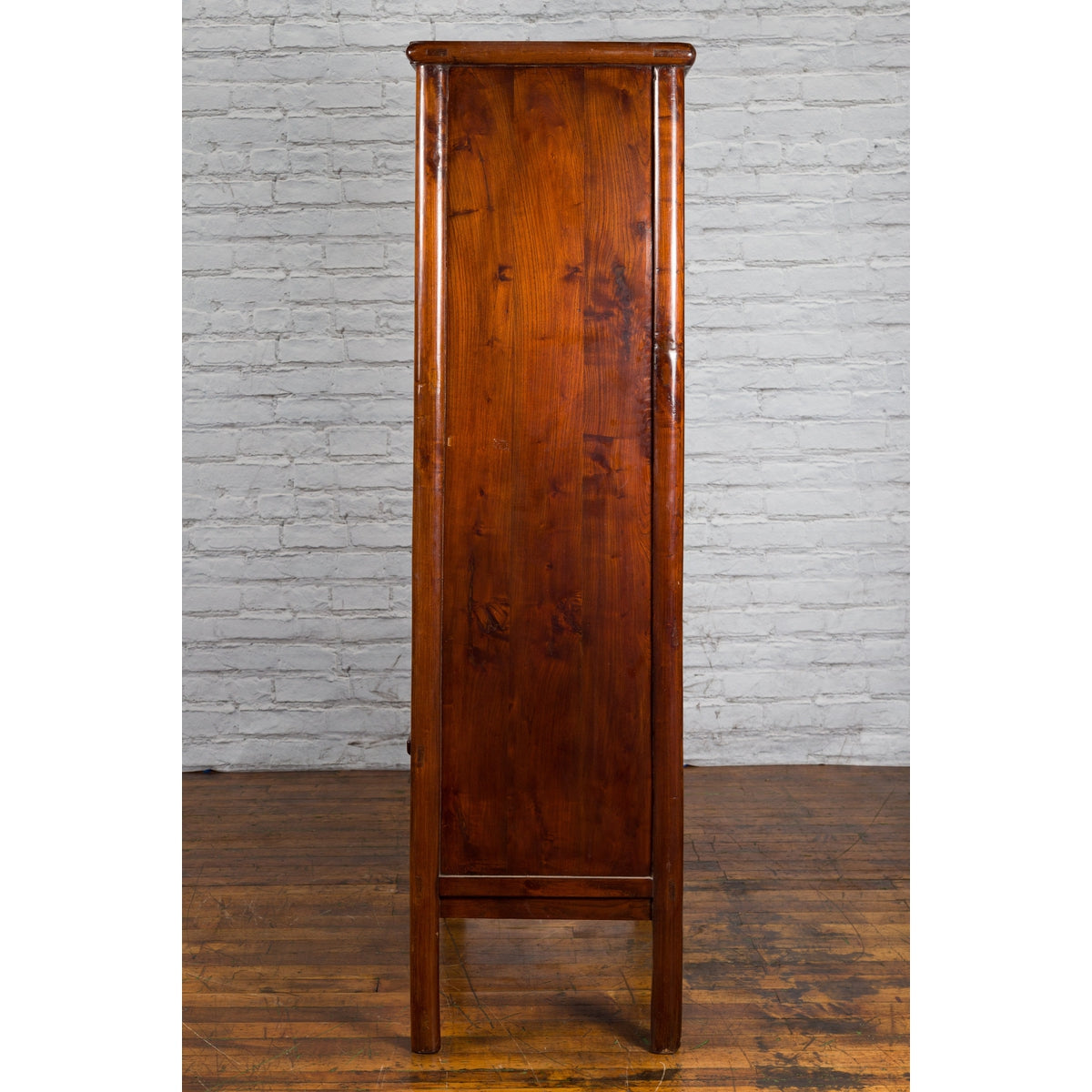 Chinese 19th Century Qing Dynasty Period Elmwood Cabinet with Doors and Drawers-13. Asian &amp; Chinese Furniture, Art, Antiques, Vintage Home Décor for sale at FEA Home