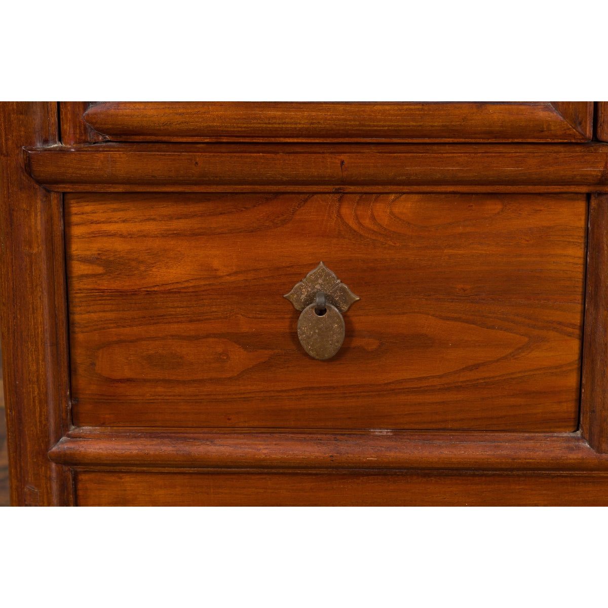 Chinese 19th Century Qing Dynasty Period Elmwood Cabinet with Doors and Drawers-7. Asian &amp; Chinese Furniture, Art, Antiques, Vintage Home Décor for sale at FEA Home