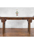 Chinese Qing 19th Century Altar Vase with Hand-Painted Flowers and Calligraphy-3. Asian & Chinese Furniture, Art, Antiques, Vintage Home Décor for sale at FEA Home