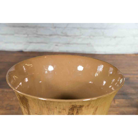 Large Flute Shaped Contemporary Vase with Textured Design