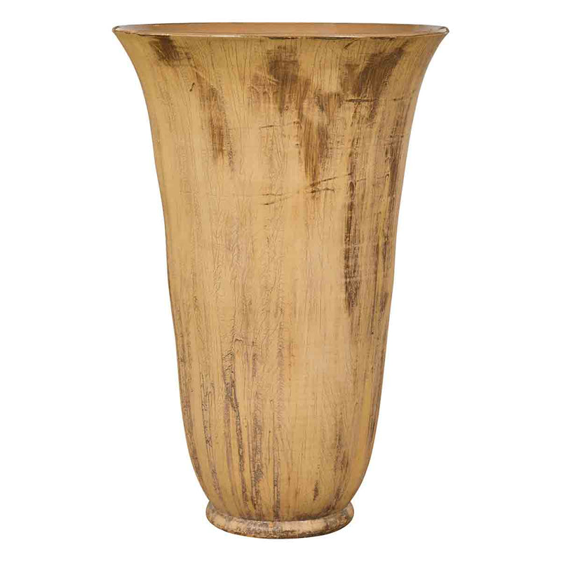 Large Flute Shaped Contemporary Vase with Textured Design- Asian Antiques, Vintage Home Decor & Chinese Furniture - FEA Home