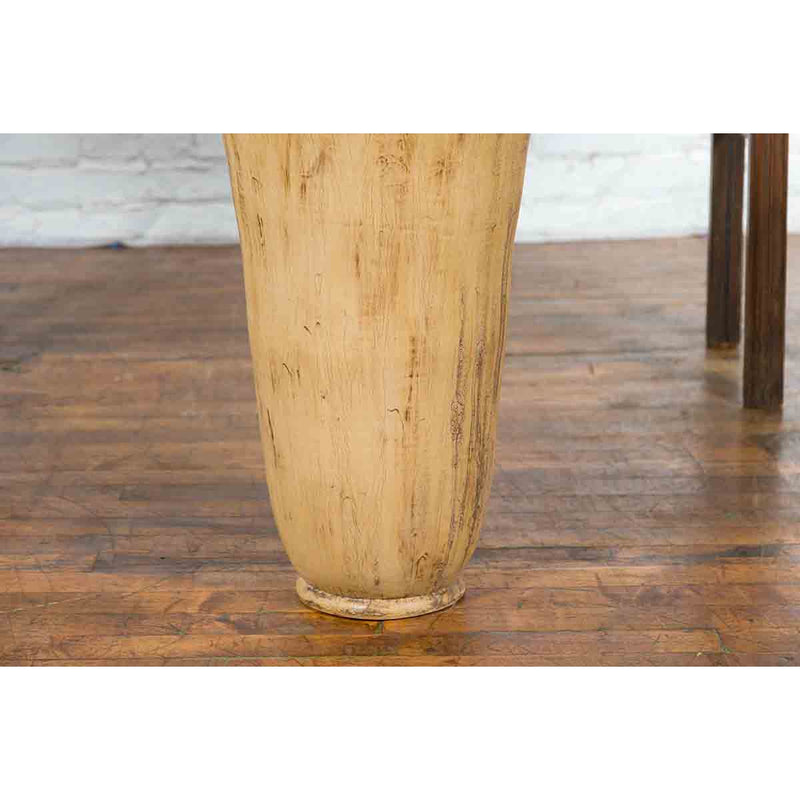 Large Flute Shaped Contemporary Vase with Textured Design