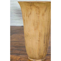Large Flute Shaped Contemporary Vase with Textured Design