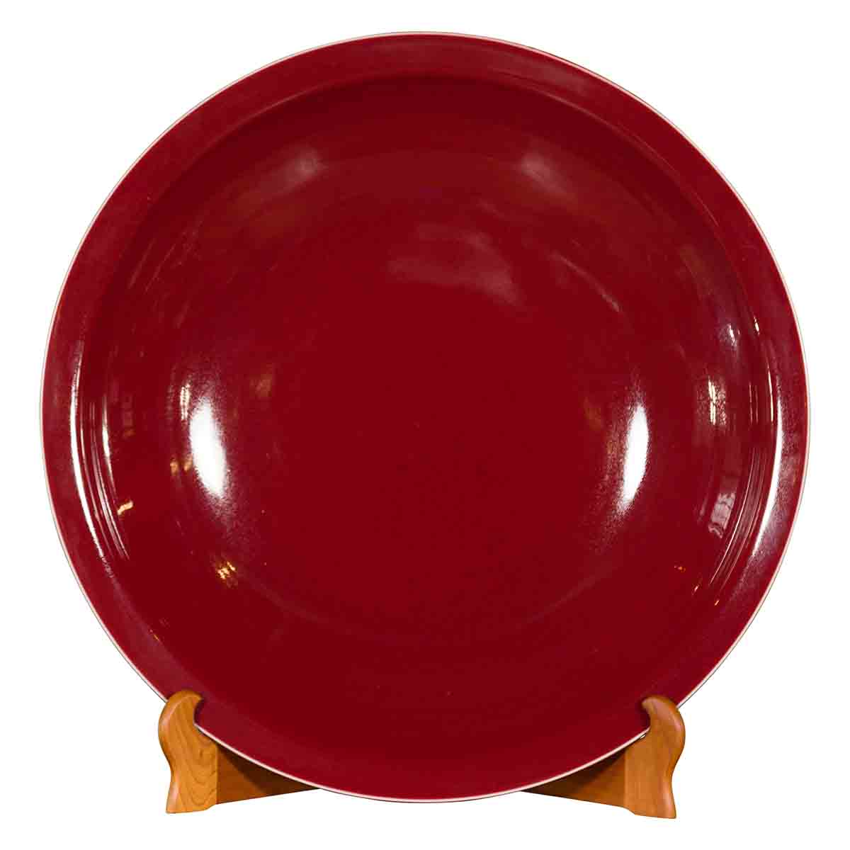 Vintage Oxblood Red Porcelain Charger Plate-1. Asian & Chinese Furniture, Art, Antiques, Vintage Home Décor for sale at FEA Home