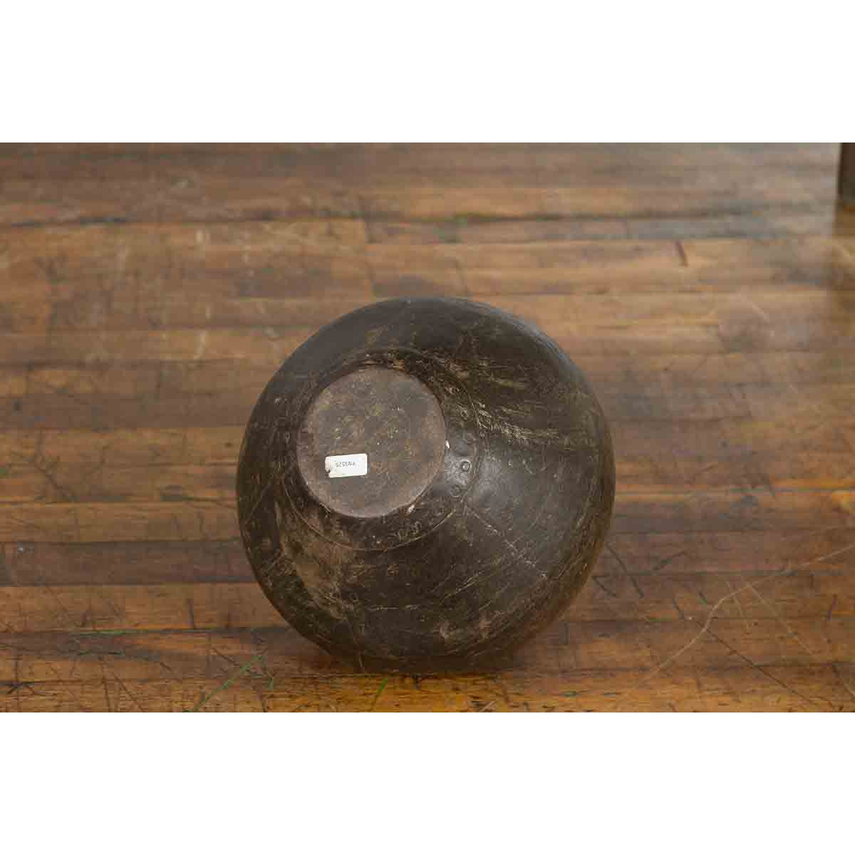 Rustic Indian Vintage Vase with Tapering Lines and Gilded Calligraphy-14. Asian &amp; Chinese Furniture, Art, Antiques, Vintage Home Décor for sale at FEA Home
