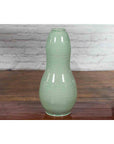 Large Prem Collection Chiang Mai Gourd-Shaped Vase with Green Glaze-12. Asian & Chinese Furniture, Art, Antiques, Vintage Home Décor for sale at FEA Home