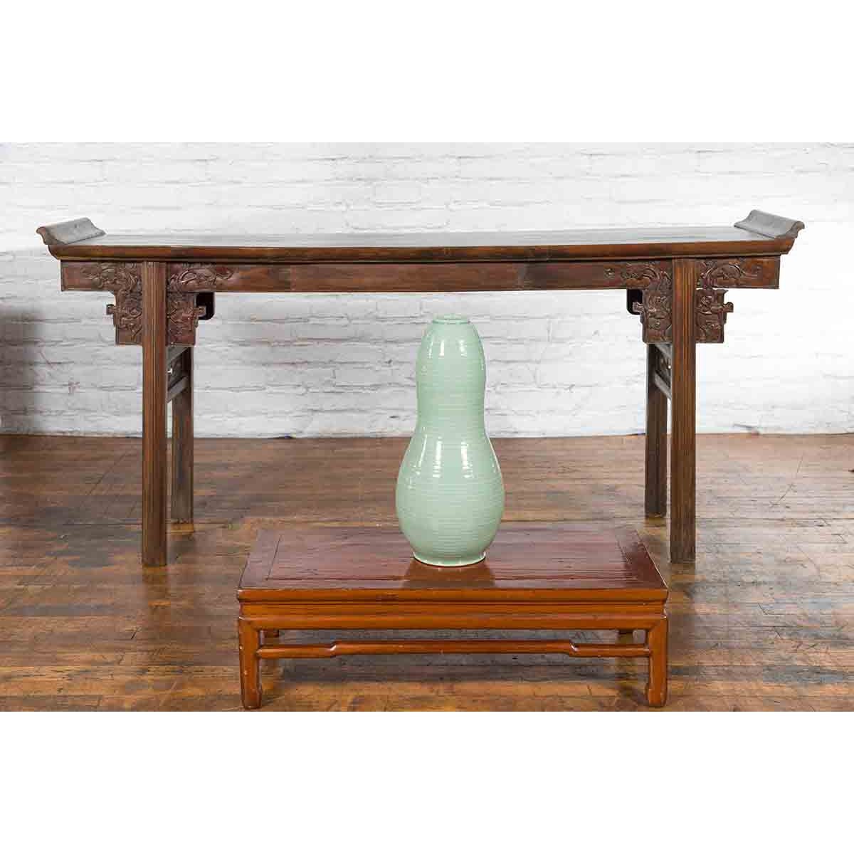 Large Prem Collection Chiang Mai Gourd-Shaped Vase with Green Glaze-3. Asian &amp; Chinese Furniture, Art, Antiques, Vintage Home Décor for sale at FEA Home