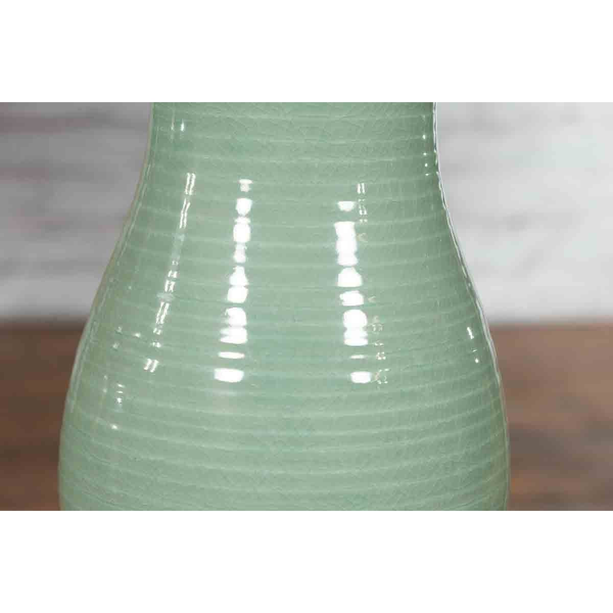 Large Prem Collection Chiang Mai Gourd-Shaped Vase with Green Glaze-10. Asian &amp; Chinese Furniture, Art, Antiques, Vintage Home Décor for sale at FEA Home