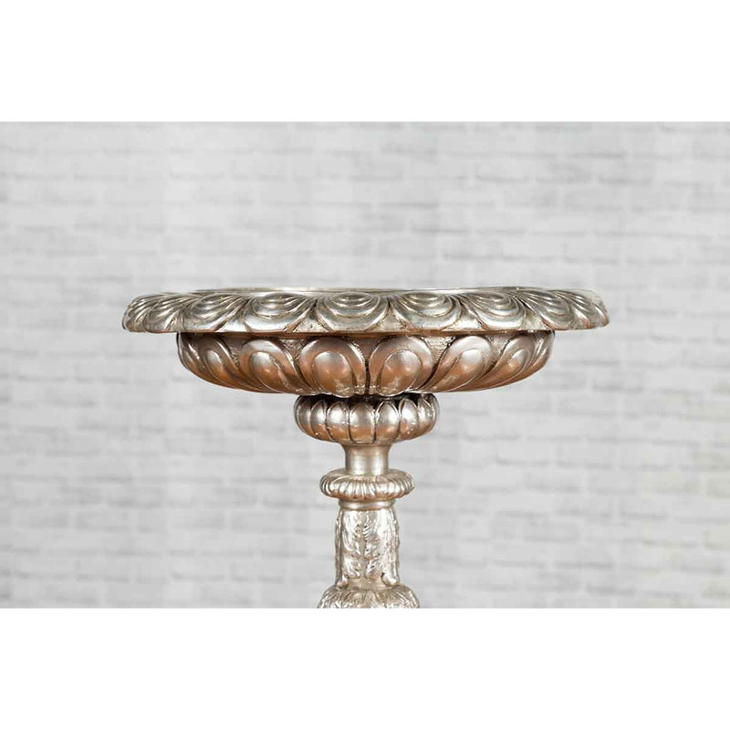 Contemporary Baroque Style Silver Plated Bronze Candlestick with Cherub Figures-YN3576-6. Asian & Chinese Furniture, Art, Antiques, Vintage Home Décor for sale at FEA Home
