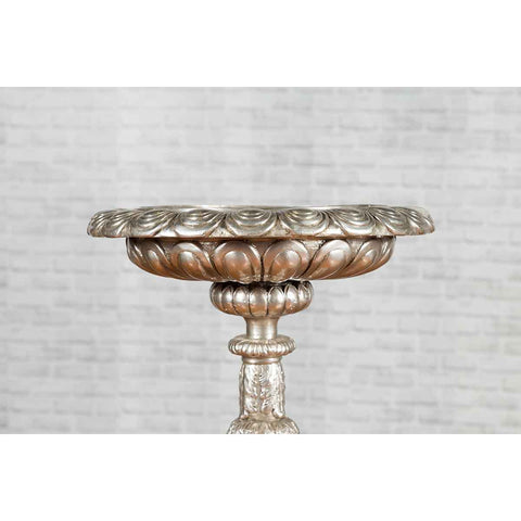 Contemporary Baroque Style Silver Plated Bronze Candlestick with Cherub Figures-YN3576-6. Asian & Chinese Furniture, Art, Antiques, Vintage Home Décor for sale at FEA Home