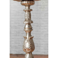 Contemporary Baroque Style Silver Plated Bronze Candlestick with Cherub Figures