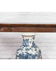 Chinese Vintage Blue and White Porcelain Vase with Landscapes and Architectures-5. Asian & Chinese Furniture, Art, Antiques, Vintage Home Décor for sale at FEA Home