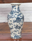 Chinese Vintage Blue and White Porcelain Vase with Landscapes and Architectures-2. Asian & Chinese Furniture, Art, Antiques, Vintage Home Décor for sale at FEA Home