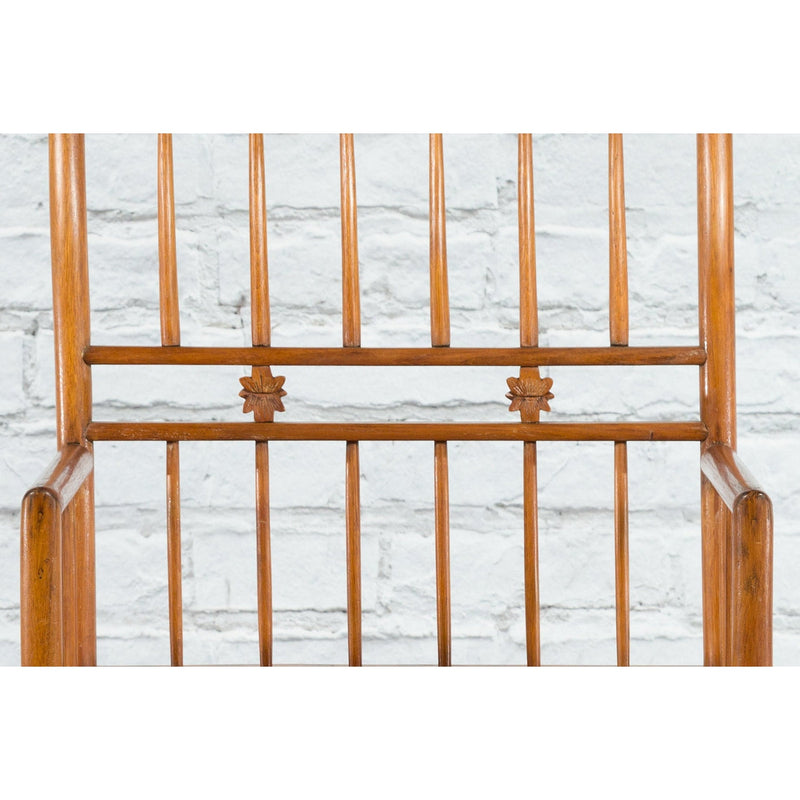 Chinese Qing Dynasty Period 19th Century Elmwood Armchair with Hand-Carved Apron-20. Asian & Chinese Furniture, Art, Antiques, Vintage Home Décor for sale at FEA Home