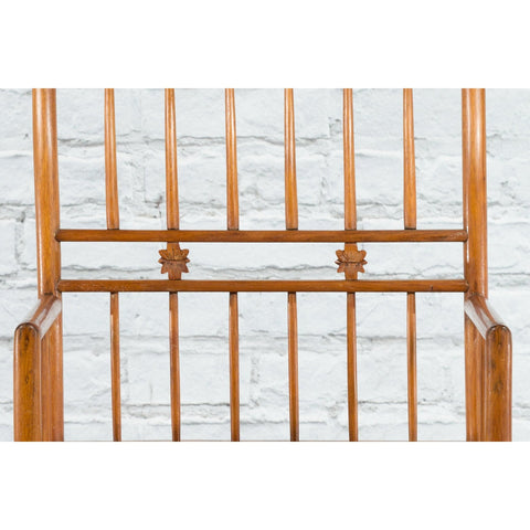 Chinese Qing Dynasty Period 19th Century Elmwood Armchair with Hand-Carved Apron-20. Asian & Chinese Furniture, Art, Antiques, Vintage Home Décor for sale at FEA Home