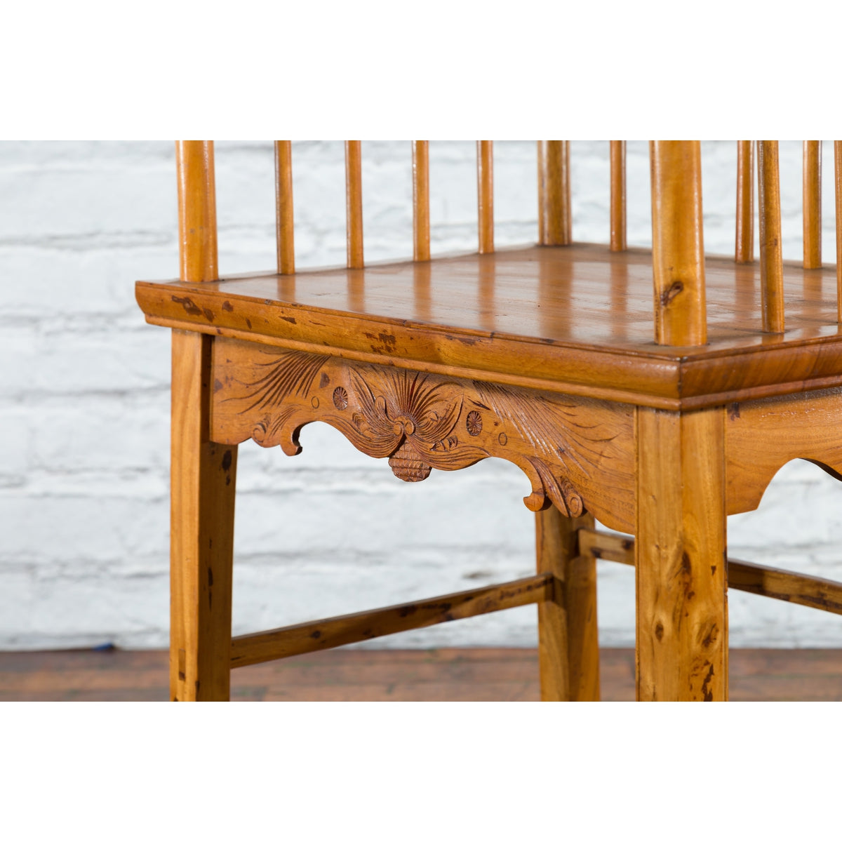 Chinese Qing Dynasty Period 19th Century Elmwood Armchair with Hand-Carved Apron-15. Asian &amp; Chinese Furniture, Art, Antiques, Vintage Home Décor for sale at FEA Home