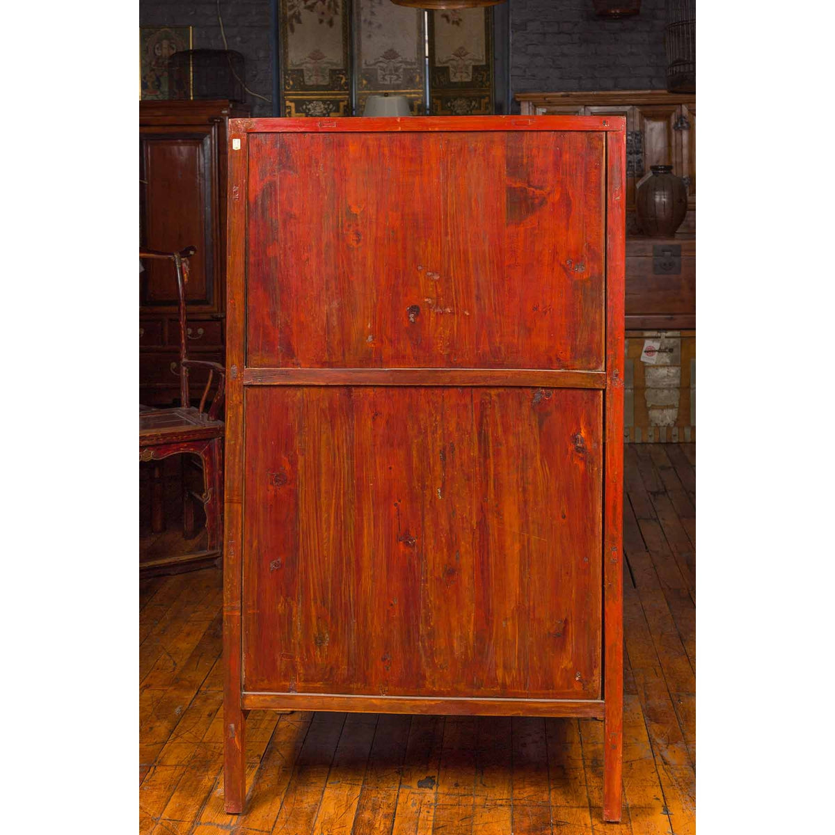 Chinese Ming Dynasty Style Cabinet with Gilt Carved Court and Work Scenes-9. Asian &amp; Chinese Furniture, Art, Antiques, Vintage Home Décor for sale at FEA Home