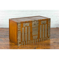 Korean Early 20th Century Storage Chest with Silver Plated Brass Hardware