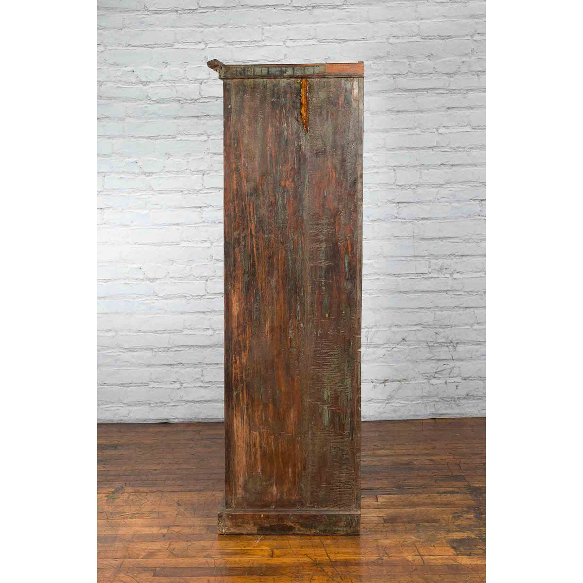 19th Century Goan Cabinet with Pairs of Double Doors and Green Painted Panels-12. Asian &amp; Chinese Furniture, Art, Antiques, Vintage Home Décor for sale at FEA Home