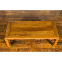 Vintage Chinese Low Kang Table with Horse Hoof Feet and Pierced Sides