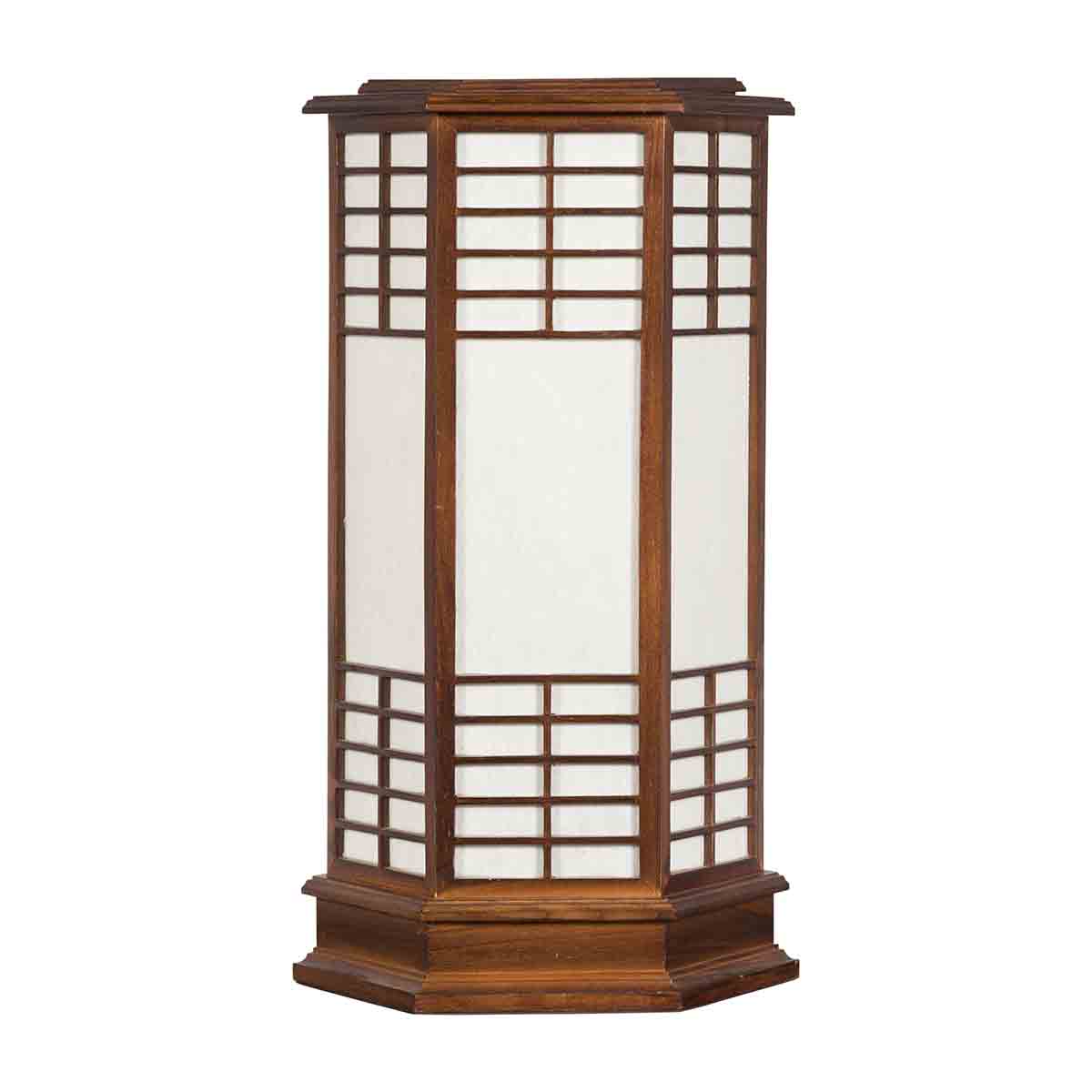Japanese Vintage Hexagonal Two-Lights Table Lamp with Rice Paper Panels, Wired-1. Asian & Chinese Furniture, Art, Antiques, Vintage Home Décor for sale at FEA Home