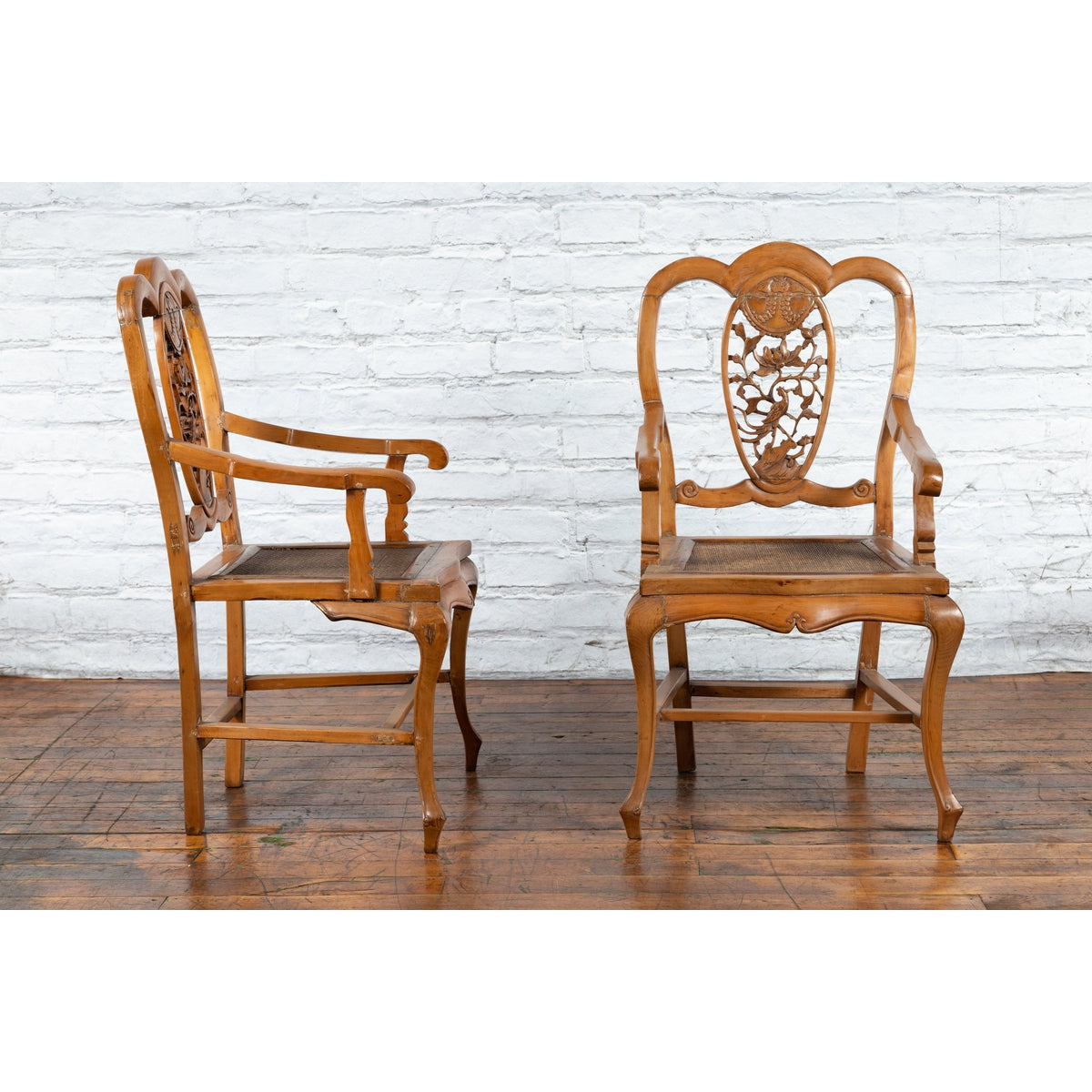 Chinese Qing Dynasty 19th Century Armchair with Carved Medallion, Sold Each-10. Asian &amp; Chinese Furniture, Art, Antiques, Vintage Home Décor for sale at FEA Home