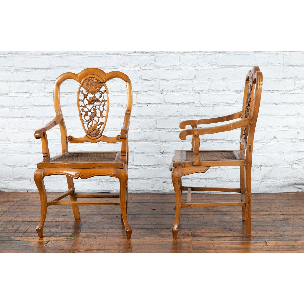 Chinese Qing Dynasty 19th Century Armchair with Carved Medallion, Sold Each-14. Asian &amp; Chinese Furniture, Art, Antiques, Vintage Home Décor for sale at FEA Home