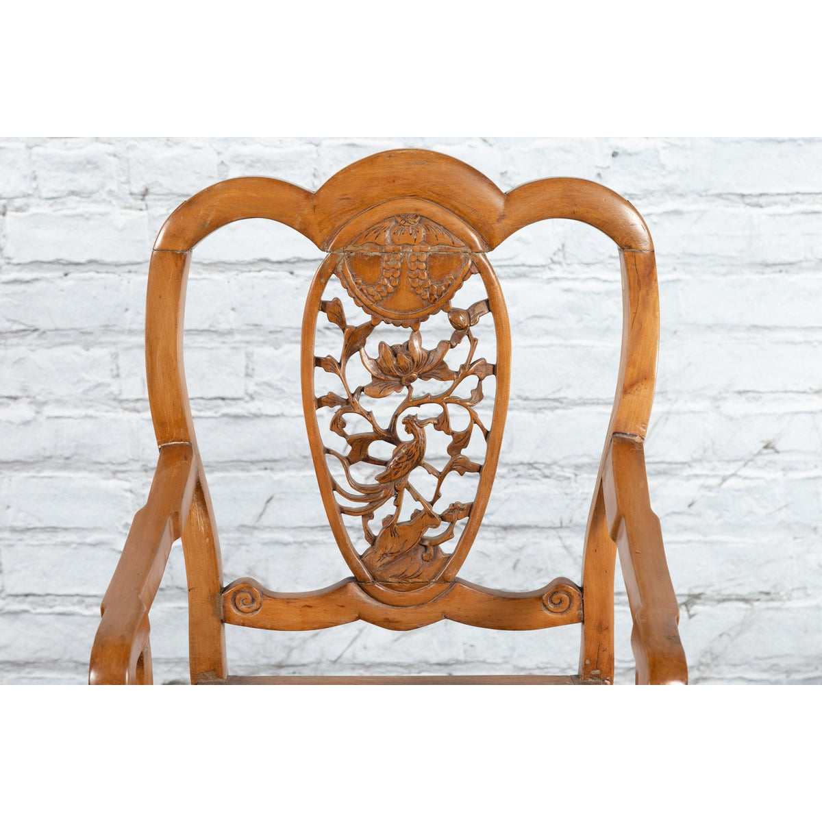 Chinese Qing Dynasty 19th Century Armchair with Carved Medallion, Sold Each-4. Asian &amp; Chinese Furniture, Art, Antiques, Vintage Home Décor for sale at FEA Home