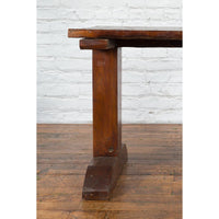 Indonesian 19th Century Wine Tasting Table with Rustic Appearance, Trestle Base