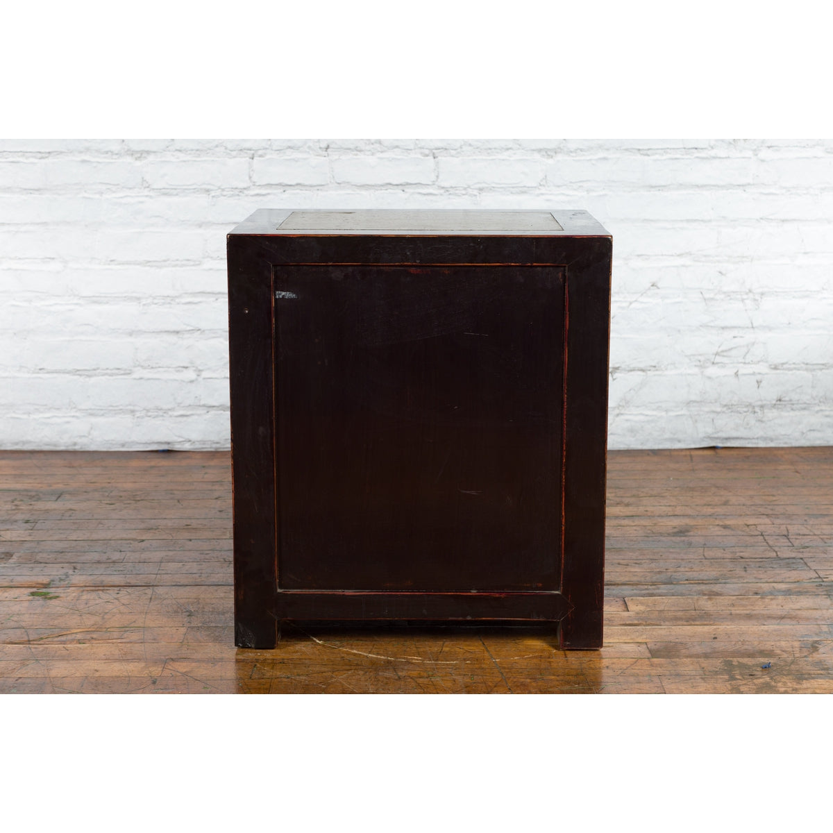 Pair of Antique Chinese Black Lacquer Bedside Cabinets with Ming Dynasty Tops-11. Asian &amp; Chinese Furniture, Art, Antiques, Vintage Home Décor for sale at FEA Home