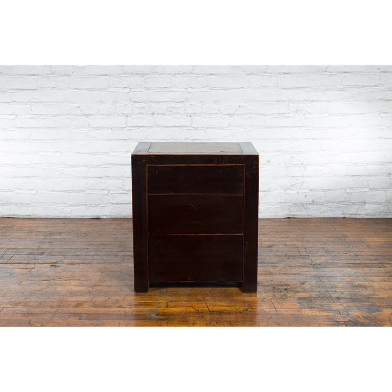 Pair of Antique Chinese Black Lacquer Bedside Cabinets with Ming Dynasty Tops-7. Asian & Chinese Furniture, Art, Antiques, Vintage Home Décor for sale at FEA Home