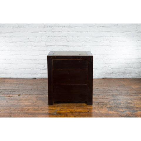 Pair of Antique Chinese Black Lacquer Bedside Cabinets with Ming Dynasty Tops-7. Asian & Chinese Furniture, Art, Antiques, Vintage Home Décor for sale at FEA Home