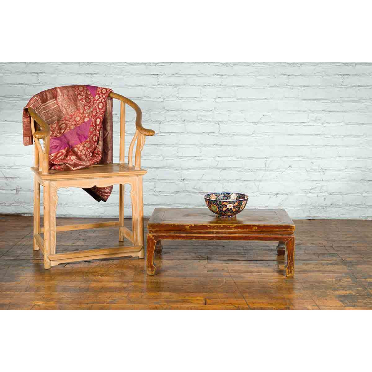 Chinese Qing Dynasty 19th Century Low Coffee Table with Distressed Patina-3. Asian &amp; Chinese Furniture, Art, Antiques, Vintage Home Décor for sale at FEA Home