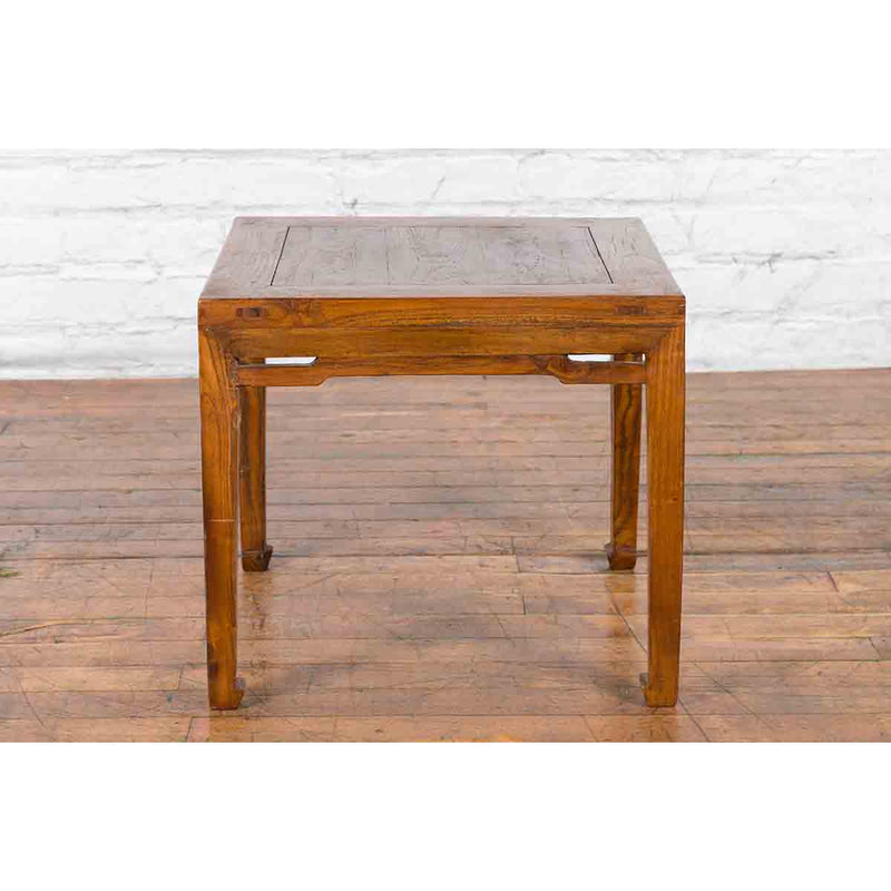 Small Chinese Early 20th Century Coffee Table with Humpback Stretchers