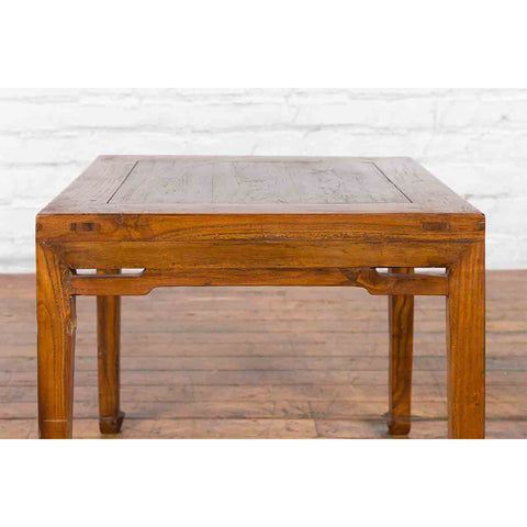 Small Chinese Early 20th Century Coffee Table with Humpback Stretchers
