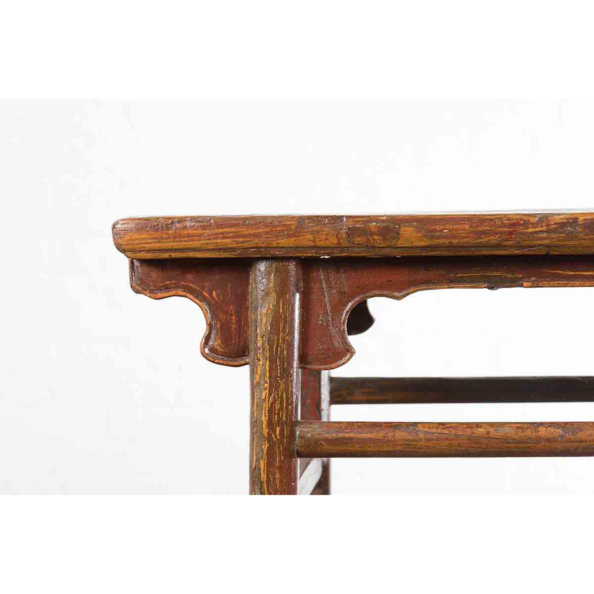 Chinese 19th Century Qing Dynasty Period Console Table with Carved Spandrels-8. Asian &amp; Chinese Furniture, Art, Antiques, Vintage Home Décor for sale at FEA Home