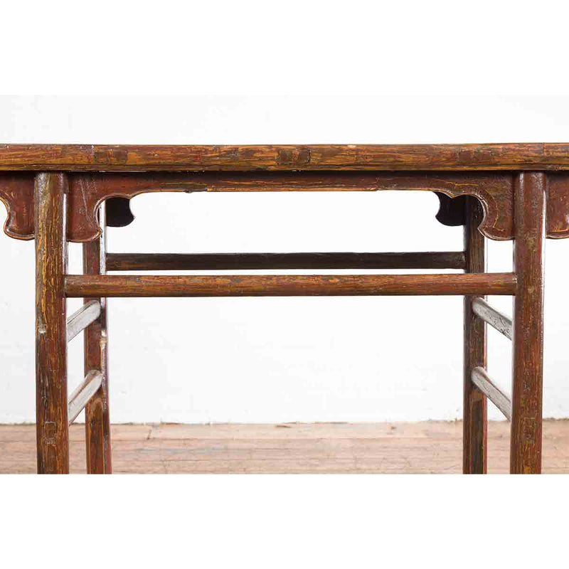 Chinese 19th Century Qing Dynasty Period Console Table with Carved Spandrels-10. Asian & Chinese Furniture, Art, Antiques, Vintage Home Décor for sale at FEA Home