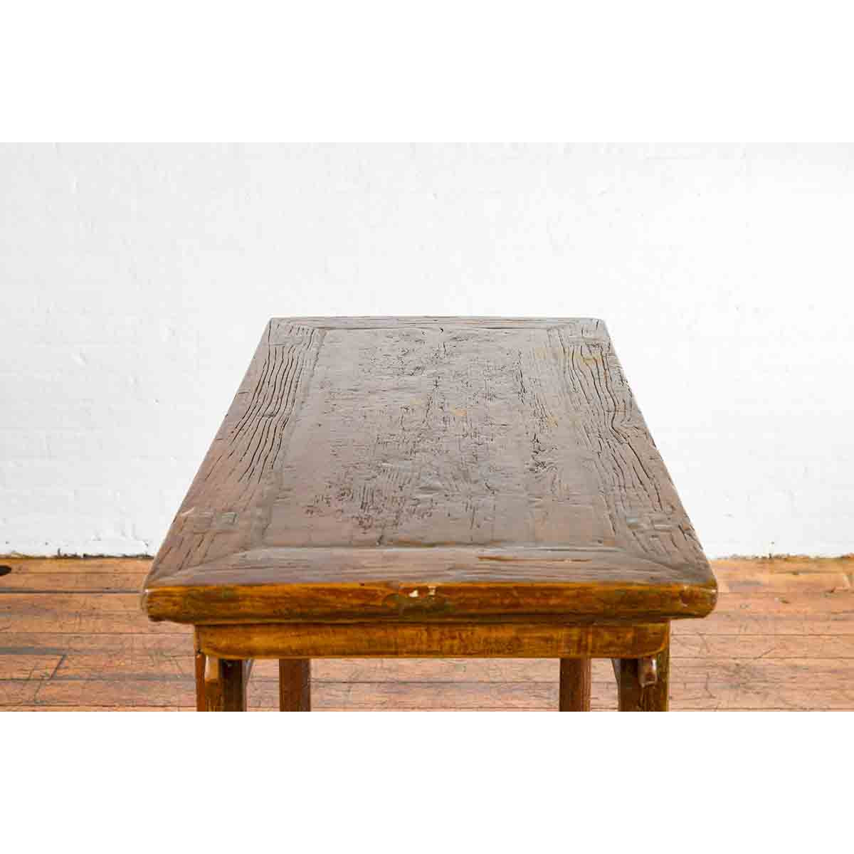 Chinese 19th Century Qing Dynasty Period Console Table with Carved Spandrels-12. Asian &amp; Chinese Furniture, Art, Antiques, Vintage Home Décor for sale at FEA Home