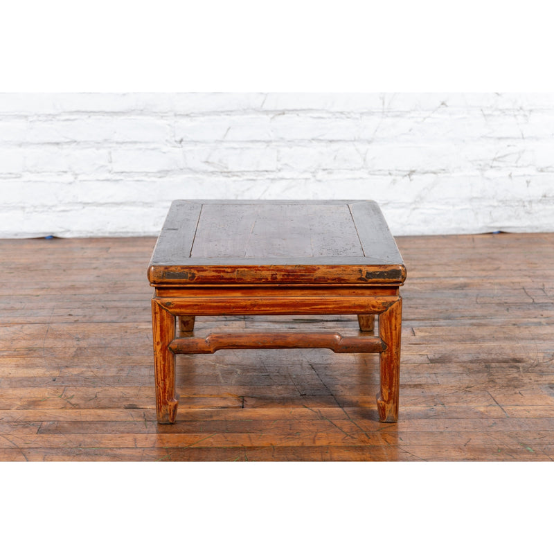 Qing Dynasty 19th Century Low Distressed Side Table with Humpback Stretchers-10. Asian & Chinese Furniture, Art, Antiques, Vintage Home Décor for sale at FEA Home