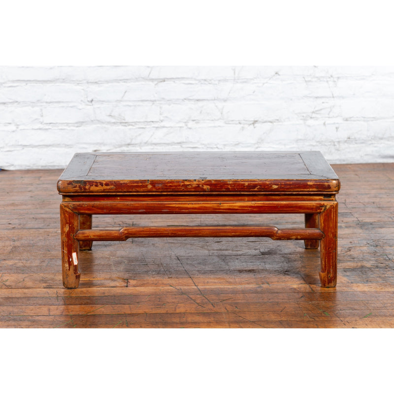 Qing Dynasty 19th Century Low Distressed Side Table with Humpback Stretchers-11. Asian & Chinese Furniture, Art, Antiques, Vintage Home Décor for sale at FEA Home