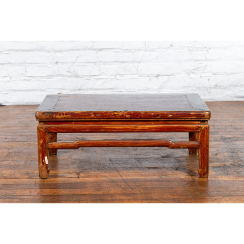 Qing Dynasty 19th Century Low Distressed Side Table with Humpback Stretchers-11. Asian & Chinese Furniture, Art, Antiques, Vintage Home Décor for sale at FEA Home