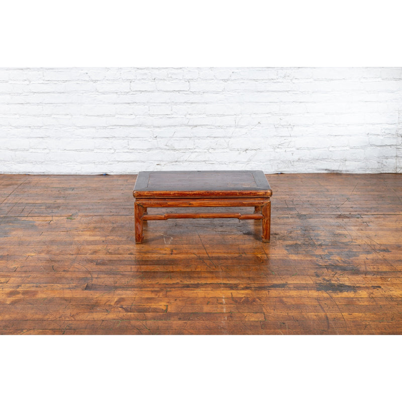 Qing Dynasty 19th Century Low Distressed Side Table with Humpback Stretchers-4. Asian & Chinese Furniture, Art, Antiques, Vintage Home Décor for sale at FEA Home